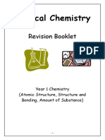 A Level Physical Chemistry Year 1 Atomic Structure Structure and Bonding Amount of Substance