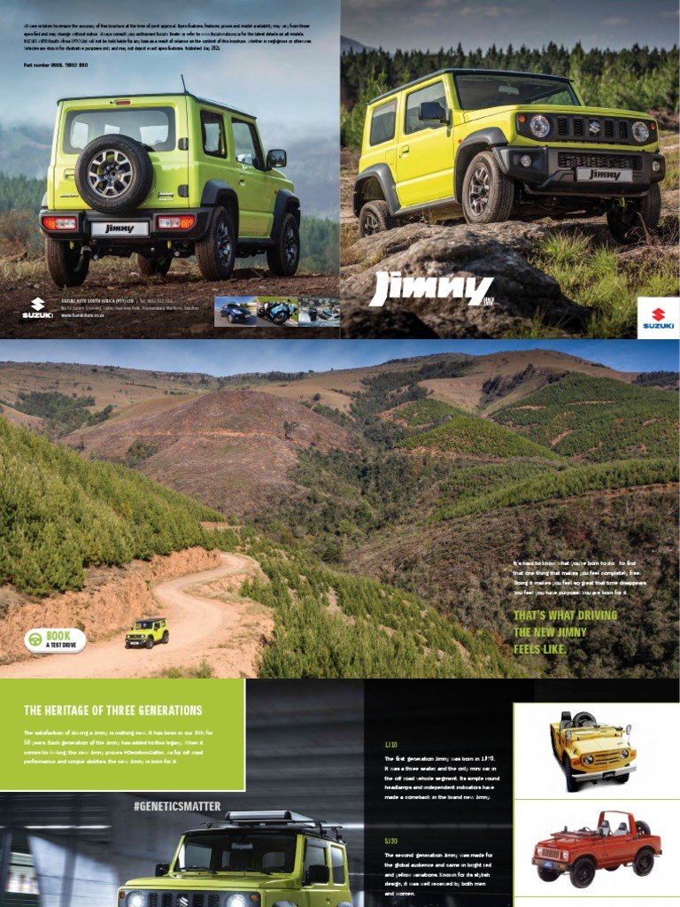 Suzuki Jimny Brochure | PDF | Four Wheel Drive | Trunk (Car)