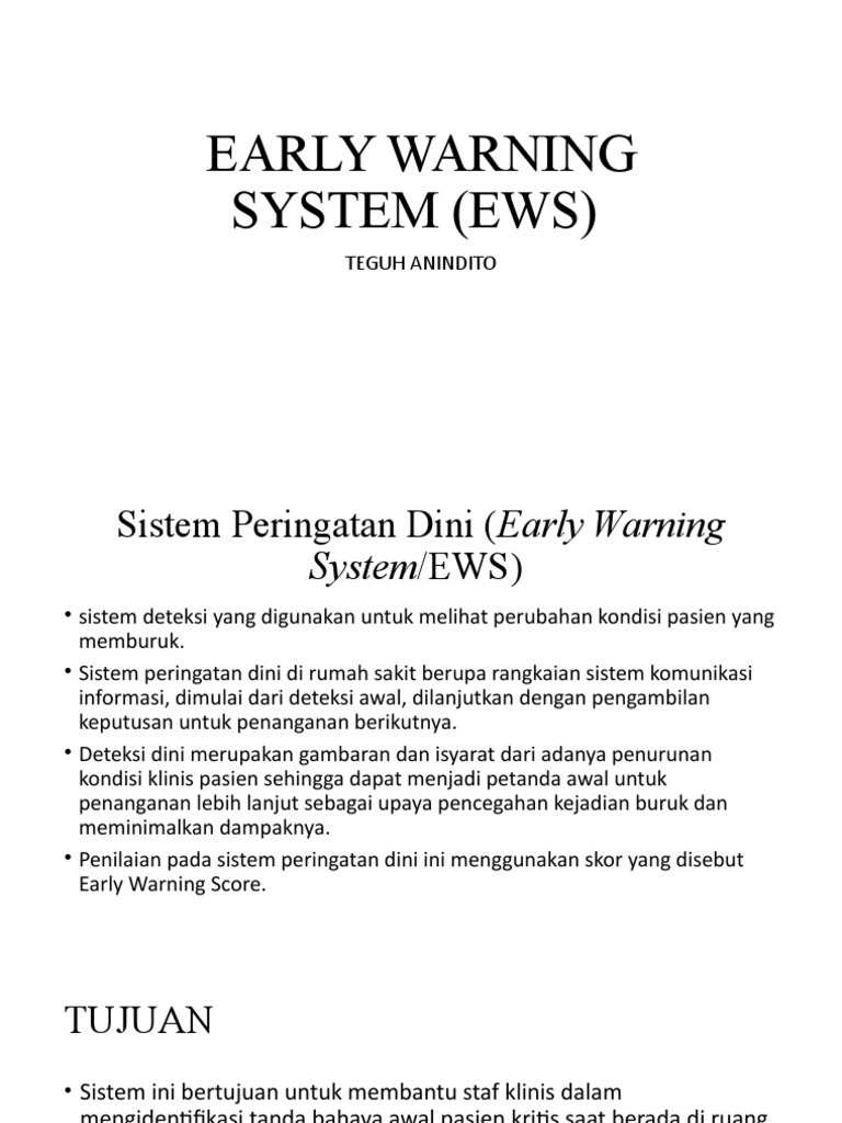 Early Warning System (Ews) | PDF