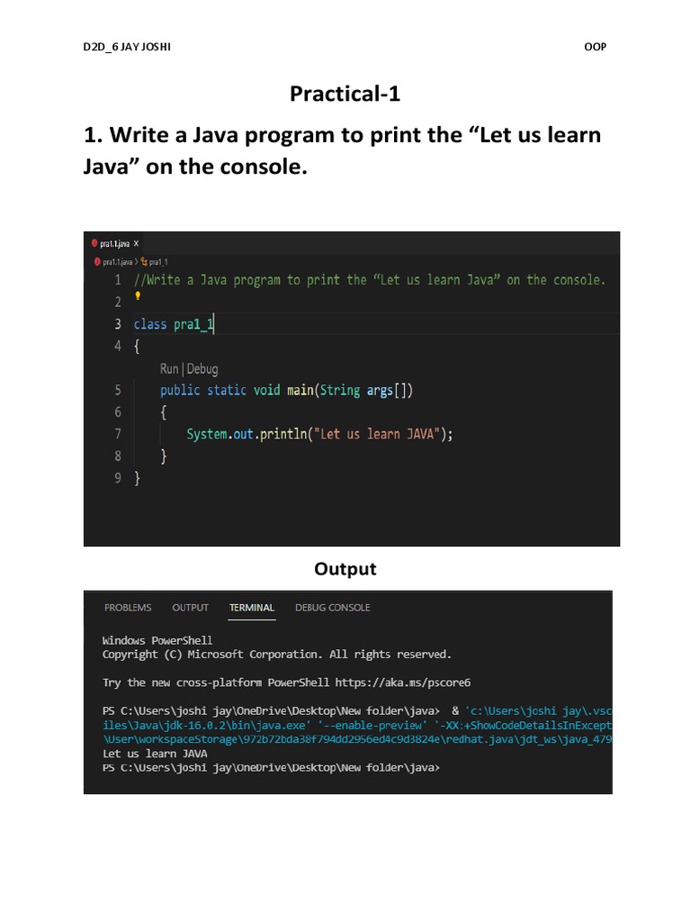Java Programming Practical Exercises | PDF | Teaching Methods ...