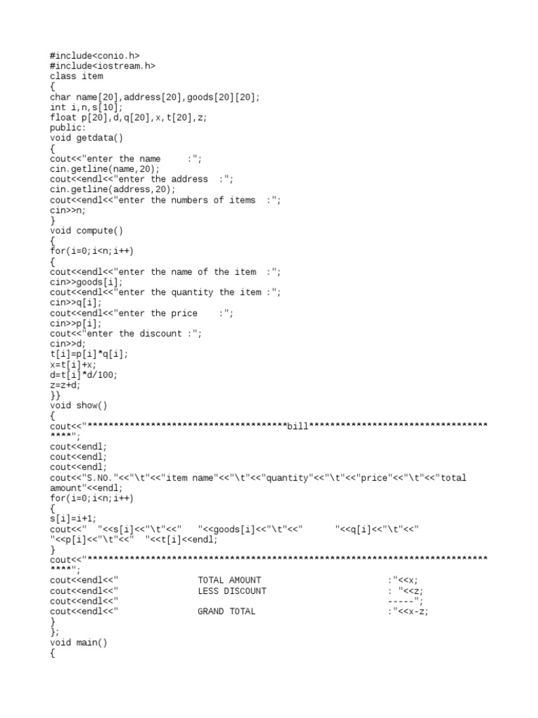 Retail Shop Management in C++ | PDF | Computer Programming | Software ...