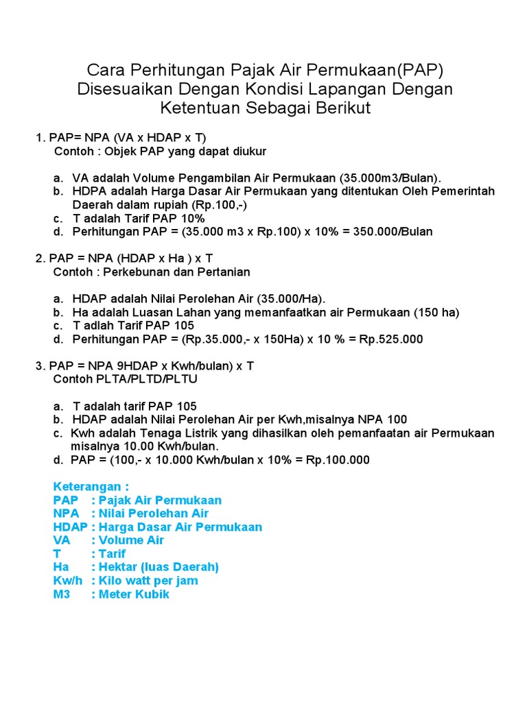 Ilustrasi Pajak Air Permukaan