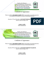 Certificate of Appearance: (Formerly: Data Base Technology Computer School)