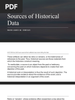 Sources of Historical Data