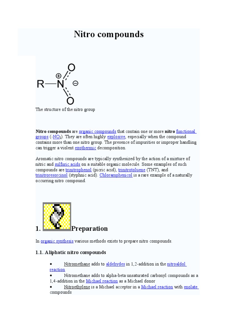 Overview of Nitro Compounds in Chemistry | PDF | Chemical Reactions ...