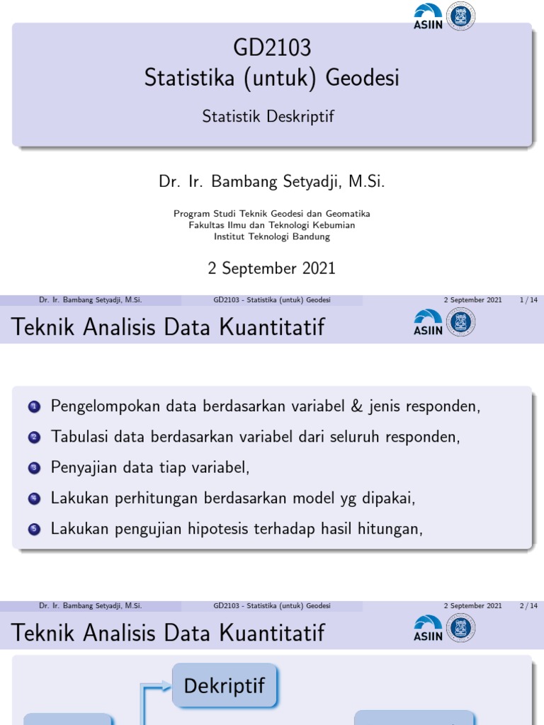 Analisis Statistik Deskriptif Geodesi | PDF