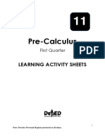 Pre-Calculus: Learning Activity Sheets