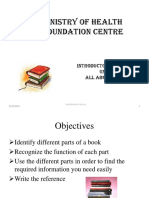 Ministry of Health Foundation Centre: Introductory Units Unit:1 All About Books