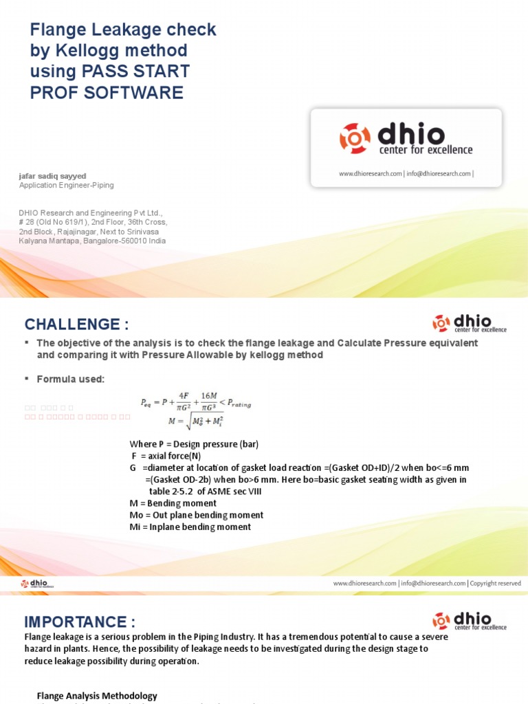 Flange Leakage Check by Kellogg Method Using PASS START PROF PDF