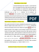 What Makes A Text A Text?: As Text Linguistics Is Concerned With Larger Units of Speech, I.E. Above The Level