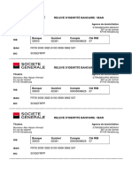 Relevé D'Identité Bancaire / Iban: 30003 02381 00050608625 07 FR76 3000 3023 8100 0506 0862 507 Sogefrpp