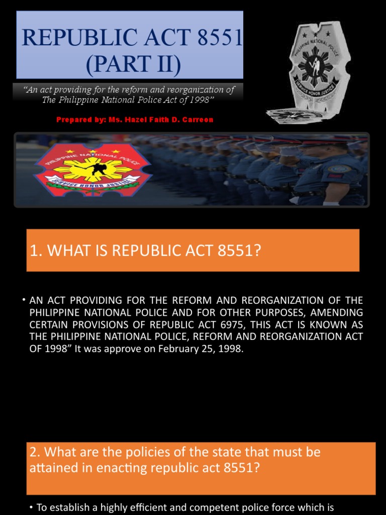What Is Republic Act 8551 All About