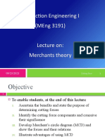 Production Engineering I (Meng 3191) : Cutting Force