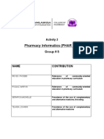 Pharmacy Informatics (PHAR 110) : Activity 2