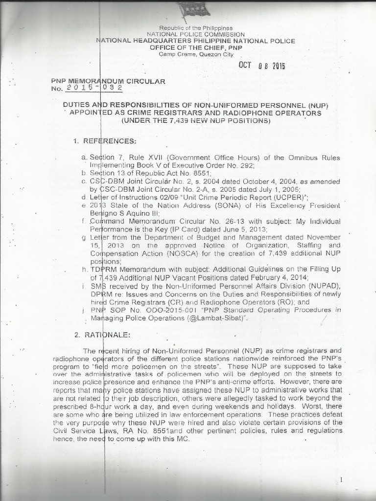 Duties and Responsibilties of NUP | PDF