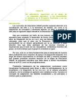 Tema 11a Las Nee en Ei. Respuesta Educativa en Pcc y Programaciones. Adaptaciones Curriculares