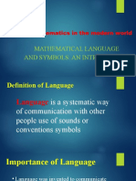 Mathematical Language and Symbols An Introduction