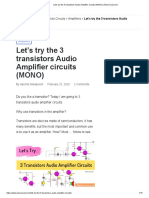 Let's Try The 3 Transistors Audio Amplifier Circuits (MONO)