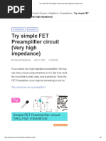 Try Simple FET Preamplifier Circuit (Very High Impedance) - ElecCircuit