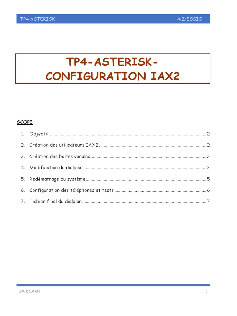 Configuration du protocole IAX2 sur Asterisk | PDF | Logiciel | Réseau ...