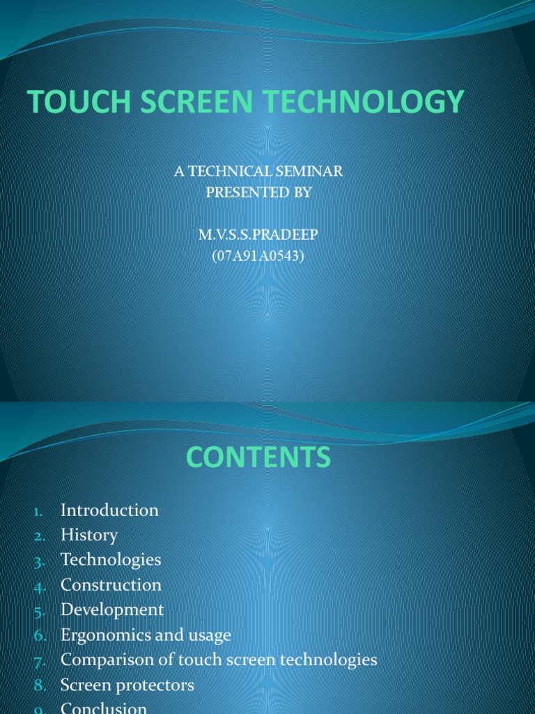 Touch screen technology(ppt)