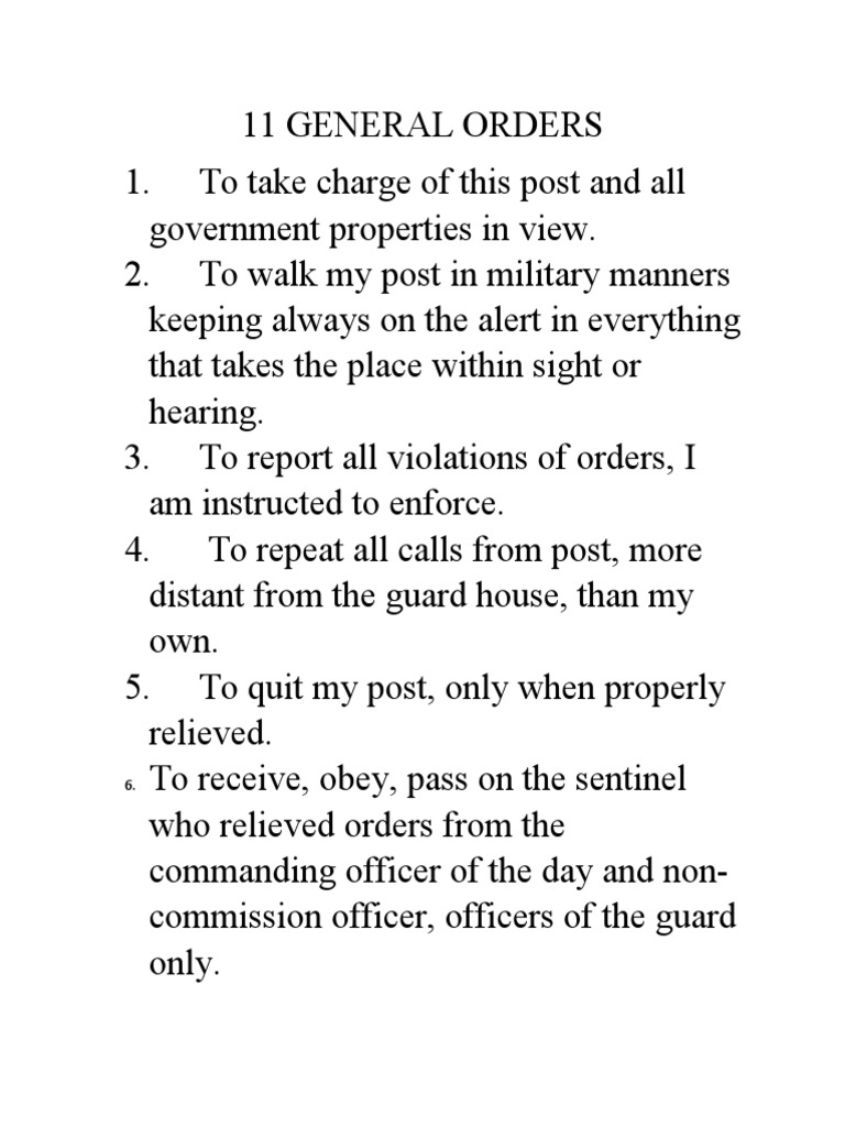 Marine Corps 11 General Orders! – QKOGE