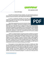 Carta de Greenpace A Río Negro