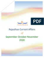 Rajasthan Current Affairs: September October November 2020