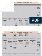 Jadwal Reguler November 2020