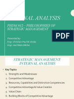 Internal Analysis: PHDM 812 - Philosophies of Strategic Management
