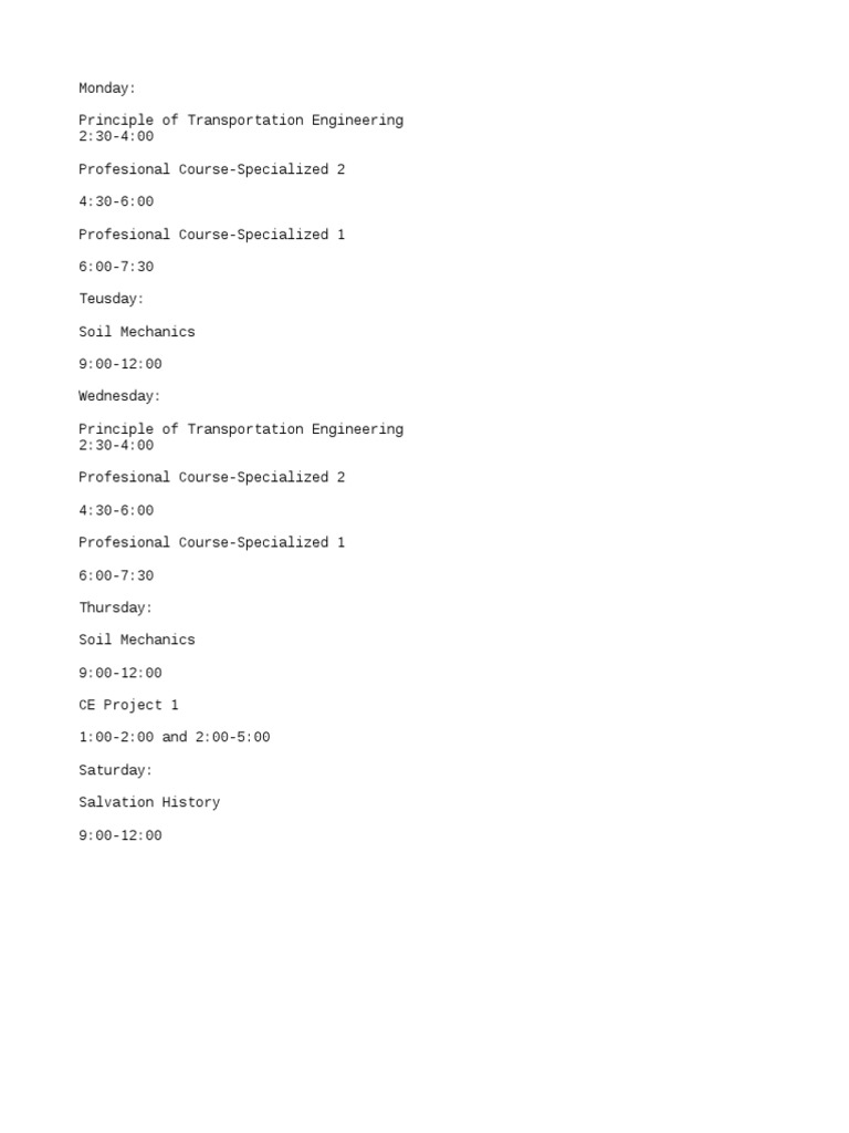 Schedule | PDF | Technology & Engineering