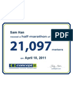 Concept2 2011 April 10 Half Marathon Certificate