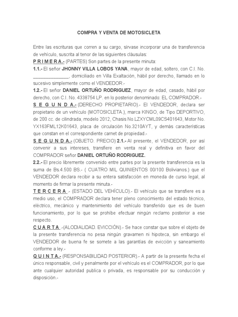 Transferencia de Motocicleta 2012 | PDF | Finanzas y dinero