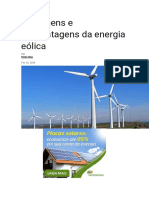 Vantagens e desvantagens da energia eólica