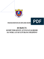 Subject:: Komunikasyon at Pananaliksik Sa Wika at Kulturang Pilipino