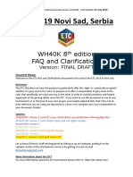 ETC 2019 Novi Sad, Serbia: WH40K 8 Edition FAQ and Clarifications