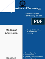 National Institute of Technology, Srinagar: - Established in 1960 NIRF Ranking - 201-250