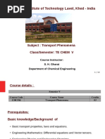 Gharda Institute of Technology Lavel, Khed - India: Subject: Transport Phenomena Class/Semester: TE CHEM V