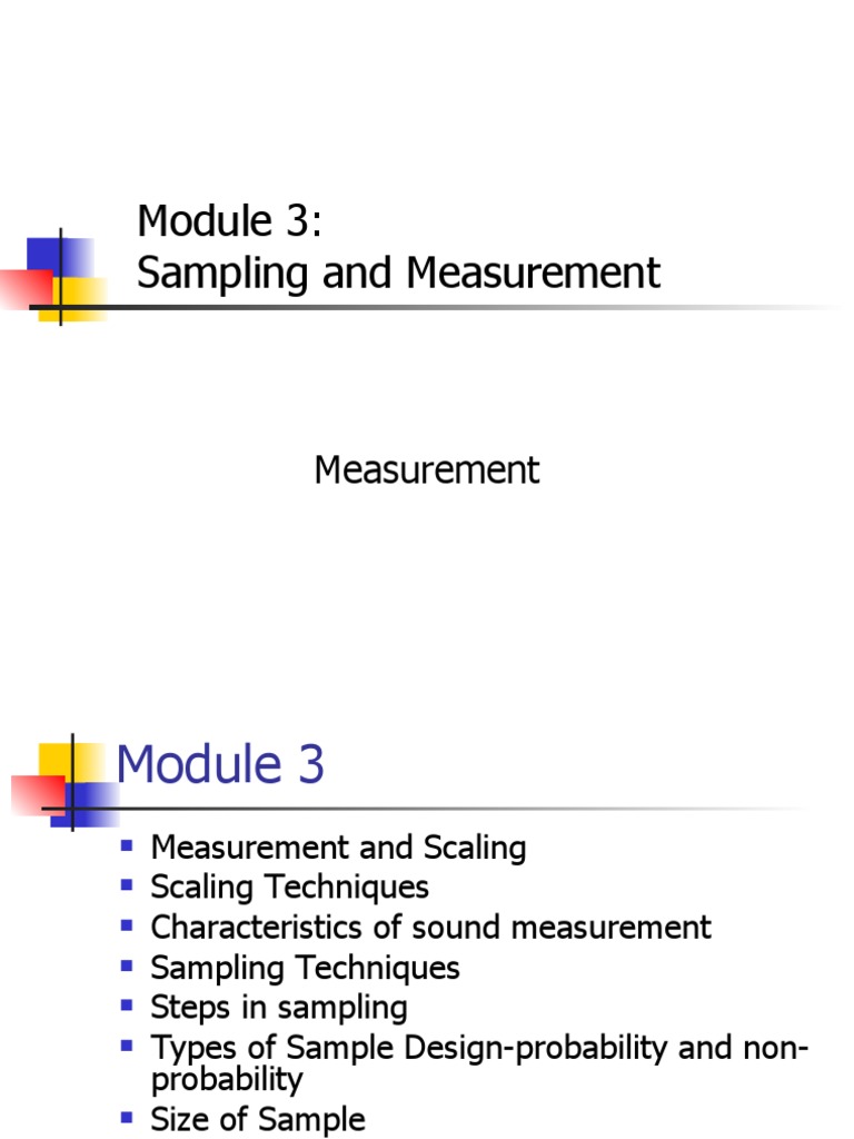 Module 3 Measurement | PDF | Level Of Measurement | Measurement