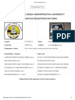 Guru Gobind Singh Indraprastha University Examination Registration Form