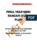 Final Year MBBS Ramzan Study Plans by Hafiz Bilal