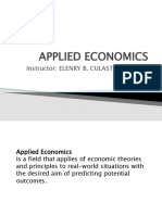 Applied Economics: Instructor: ELENRY B. CULASTE, MBA, SPBE