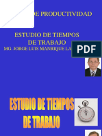 Medición trabajo, tiempos y productividad