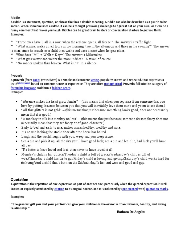 A Riddle Is A Statement PDF Screw Riddle