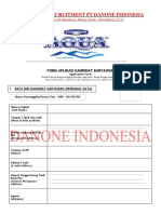 Form Pendaftaran Peserta Seleksi PT Danone Indonesia