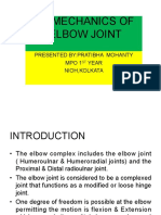 Biomechanics of Elbow Joint: Presented By:Pratibha Mohanty Mpo 1 Year Nioh, Kolkata