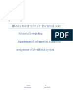 Jimma Institute of Technology School of Computing Department of Information Technology Assignment of Distributed System