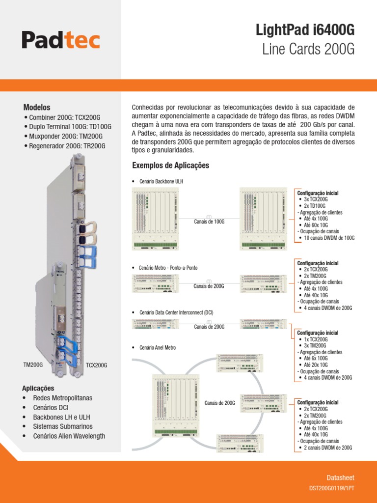 LightPad I6400g - Line Cards 200G | PDF | Comunicação | Informática