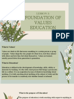 Foundation of Values Education: Lesson 3