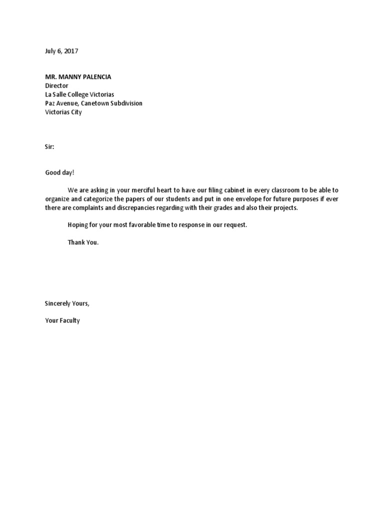 Request Letter Sir Manny | PDF